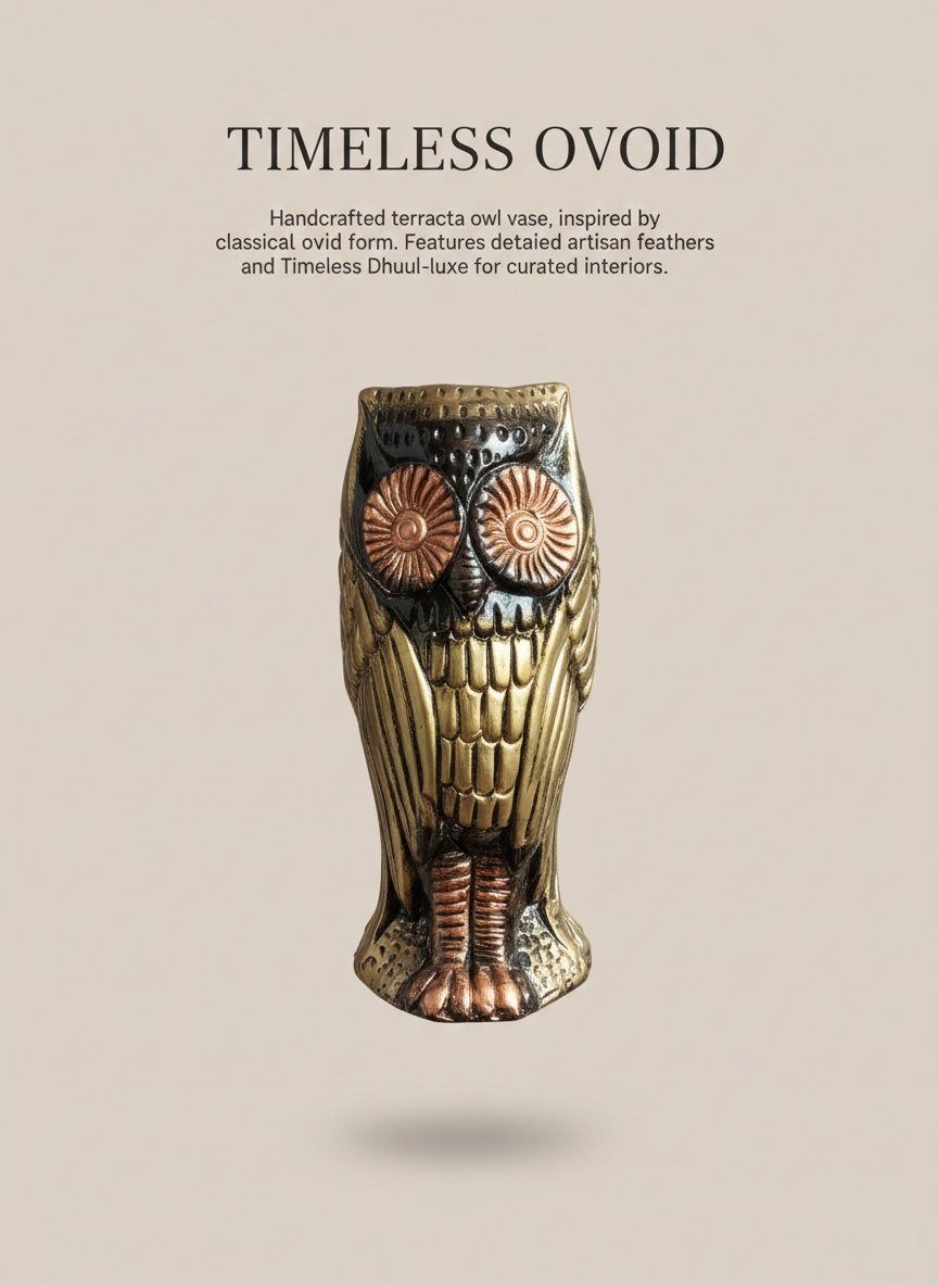 Terracotta Owl Vase
